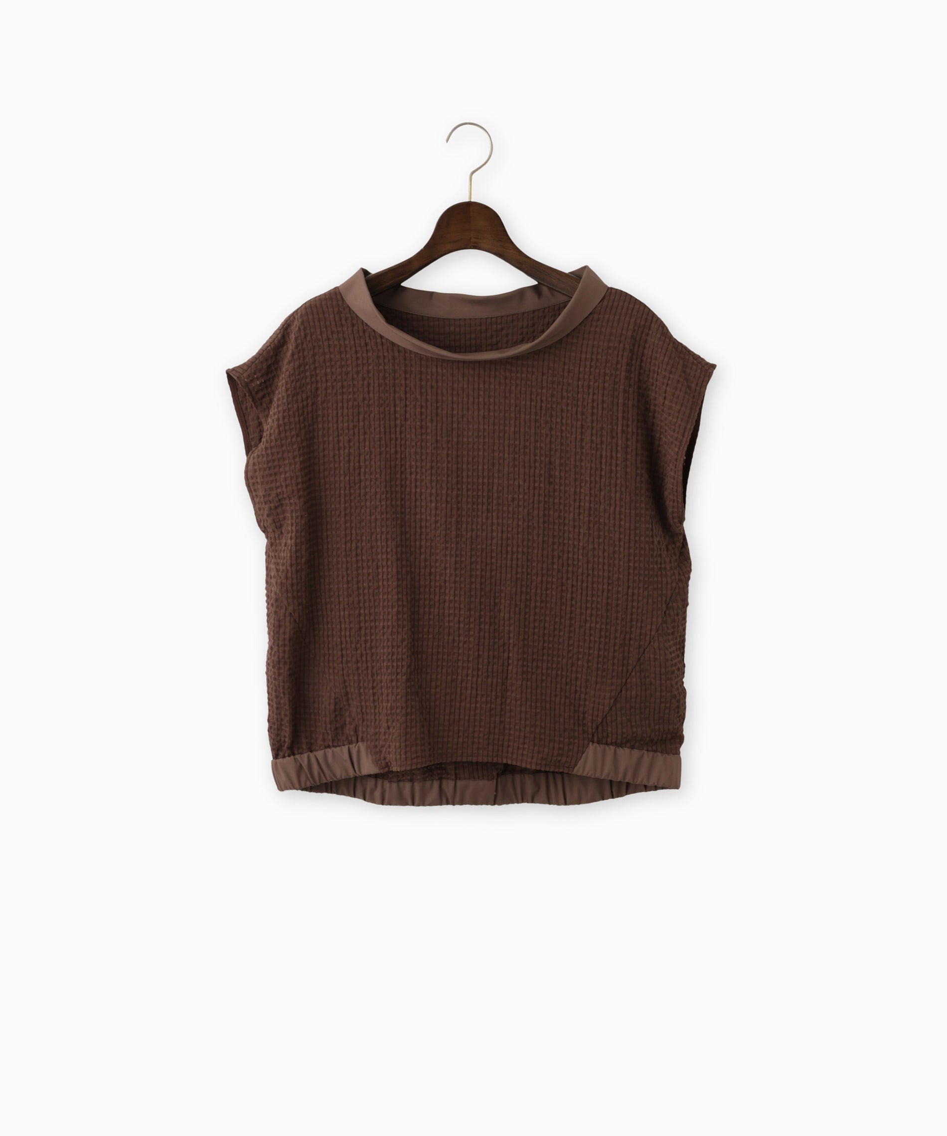 サッカーチェックフレンチスリーブブラウス – FACE SANS FARD