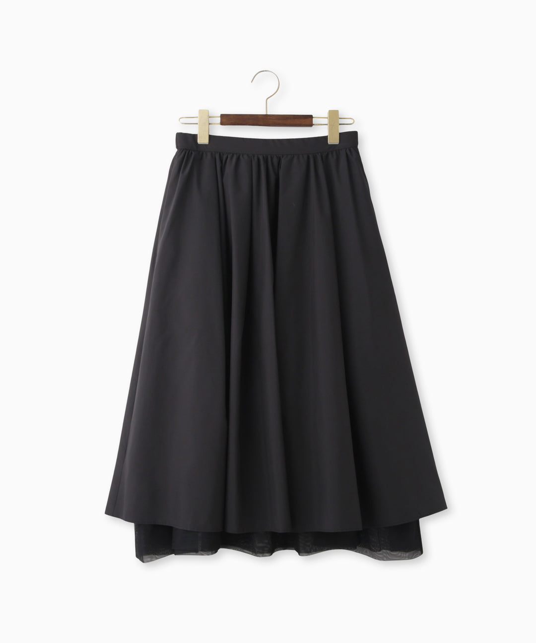 裾チュールタフタスカート