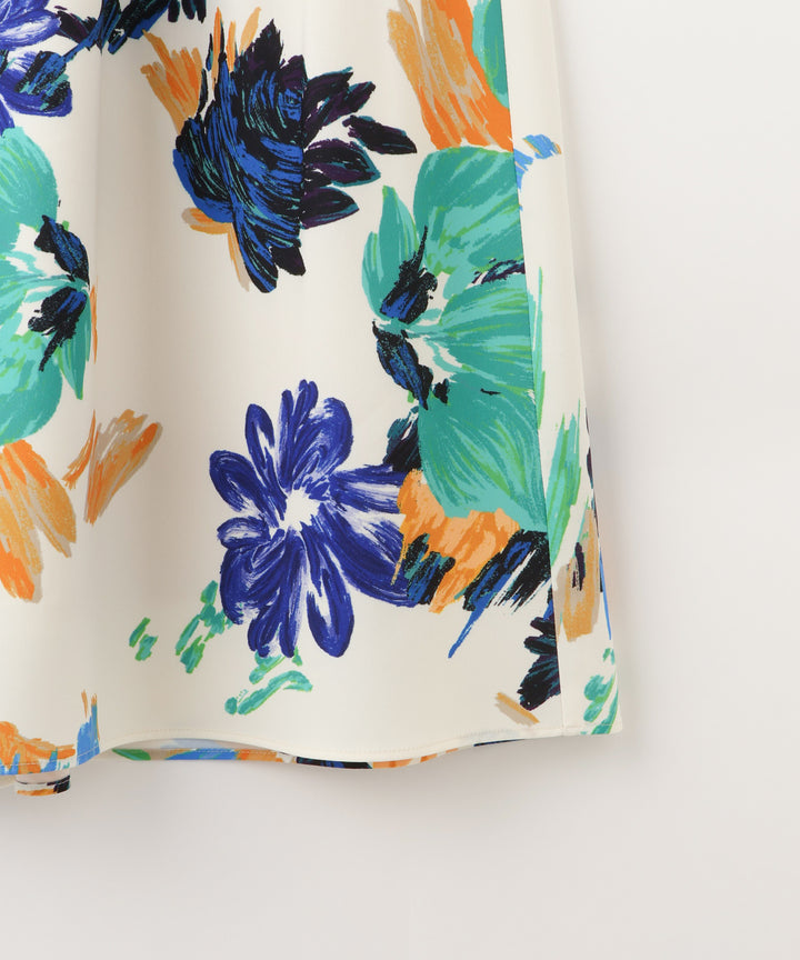 マルチカラープリントフレアスカート