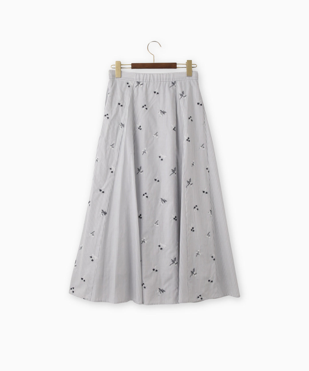 刺繍ストライプスカート