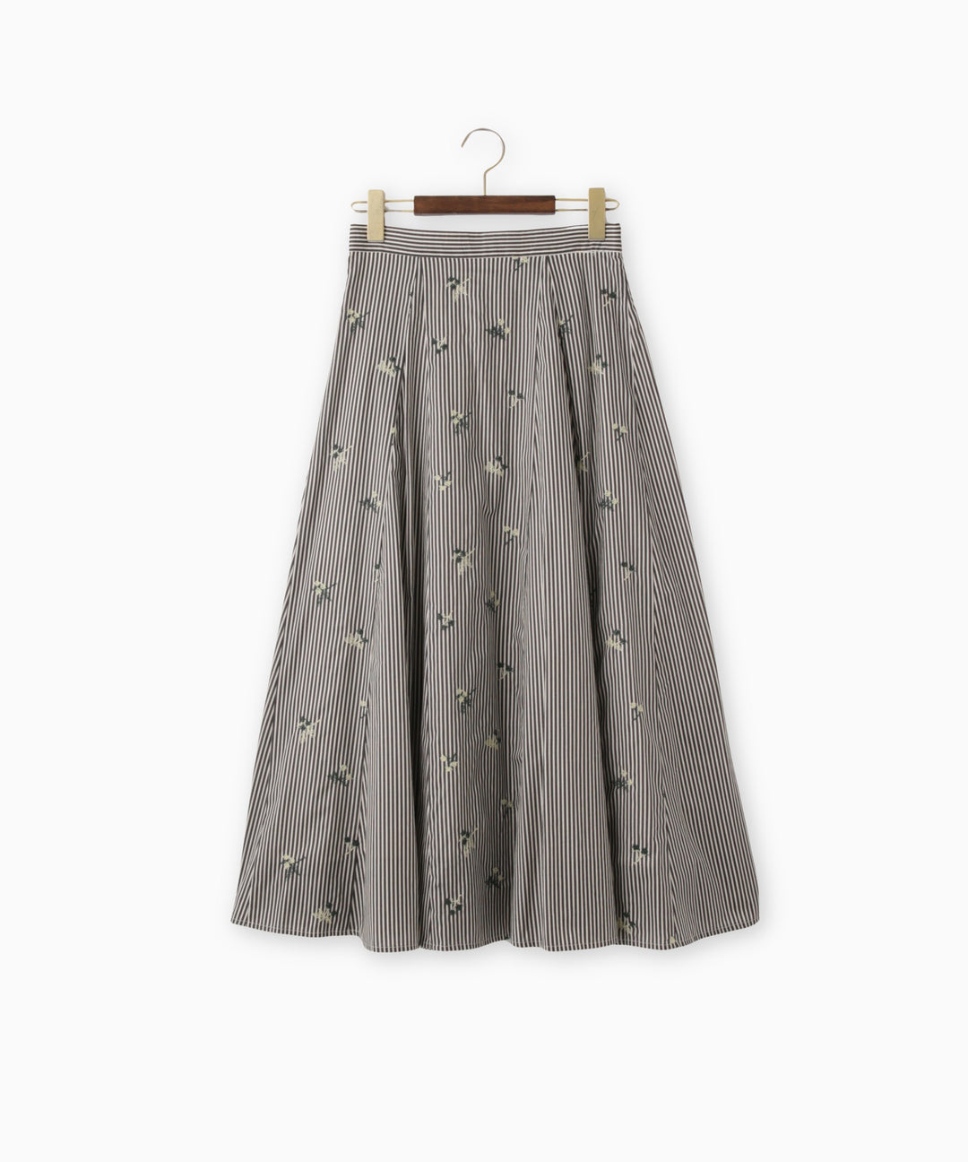 刺繍ストライプスカート