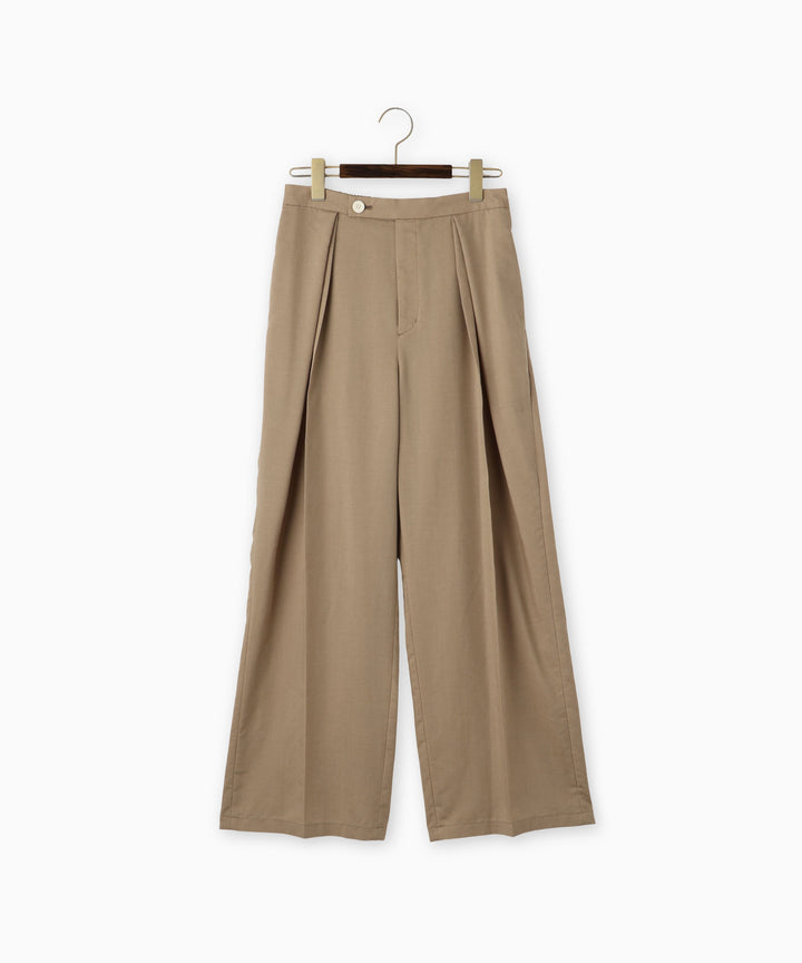リネン混ワイドパンツ