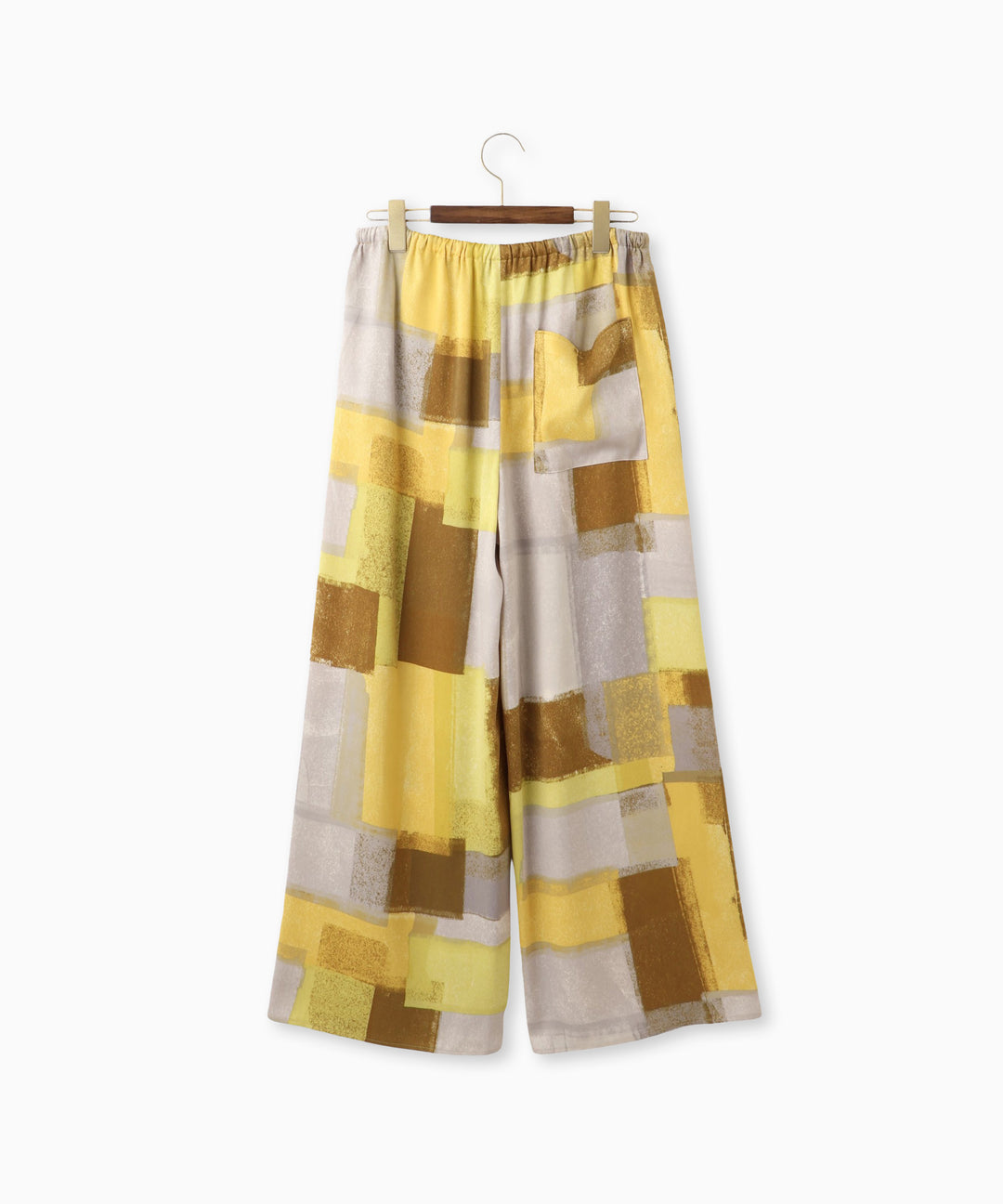 アートプリントマイクロサテンワイドパンツ
