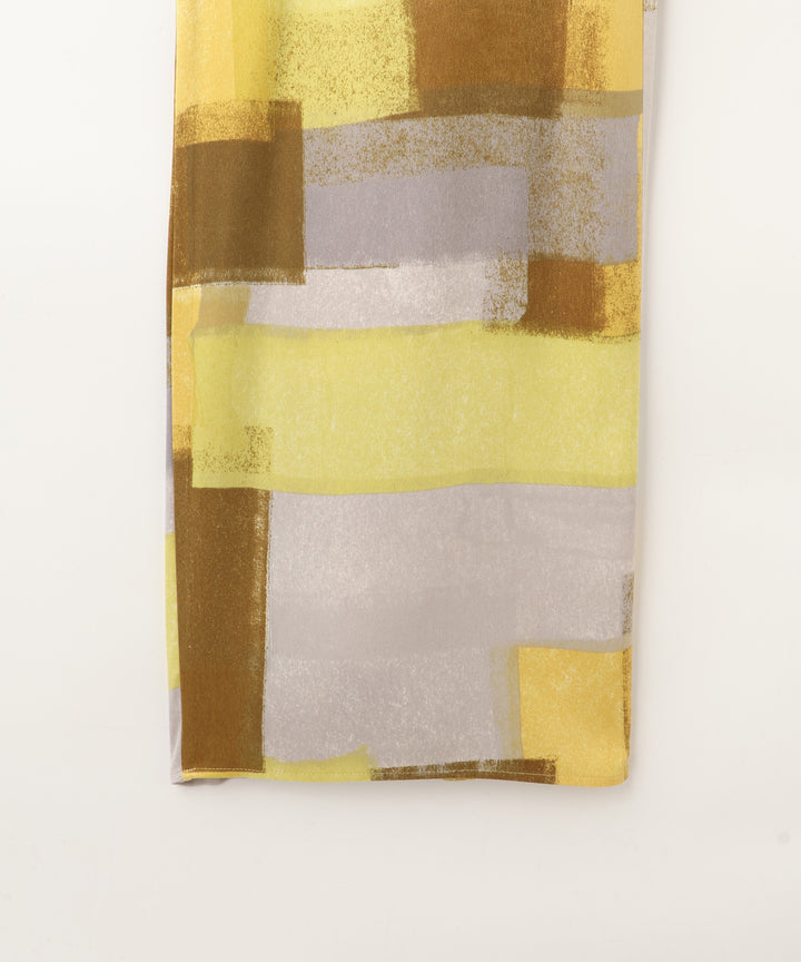 アートプリントマイクロサテンワイドパンツ