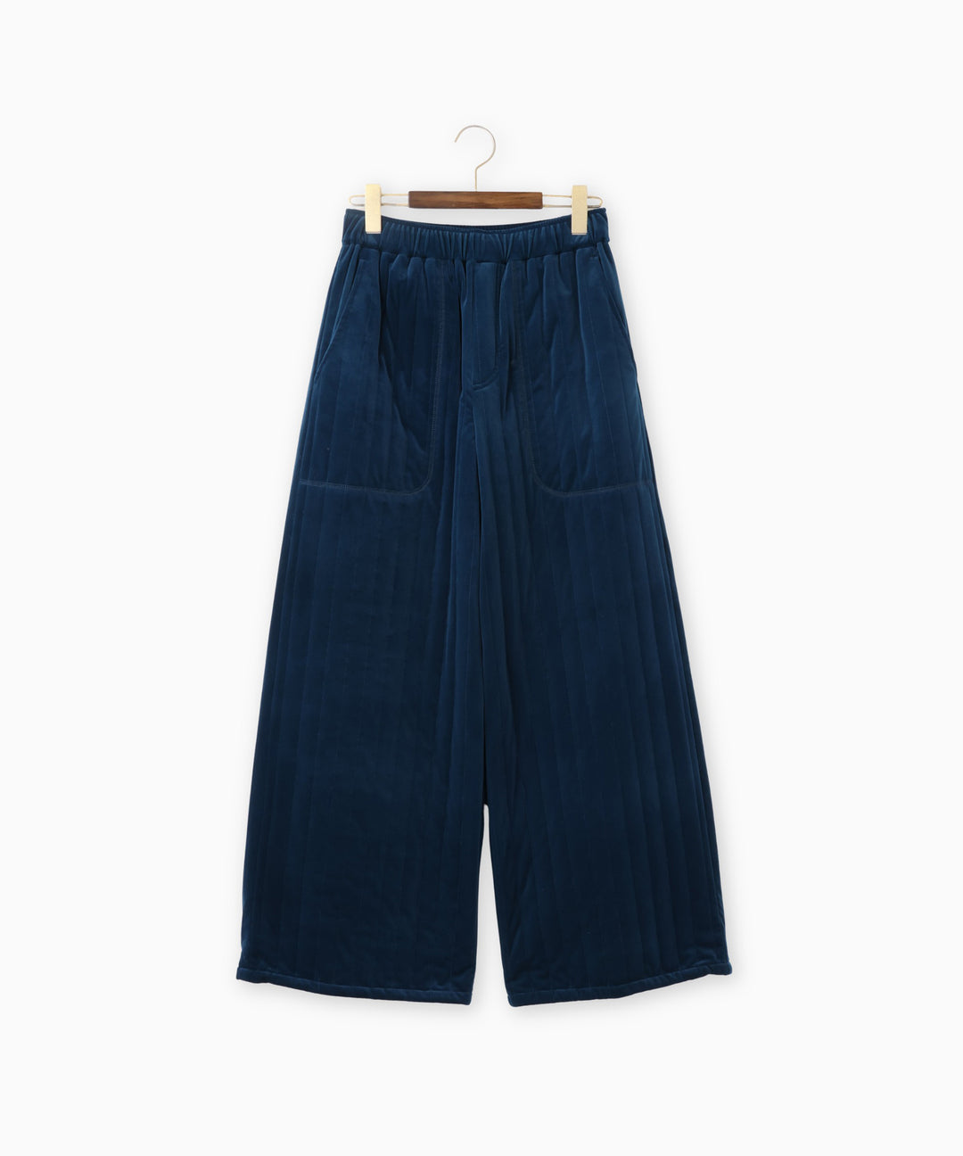 キルティングベロアワイドパンツ