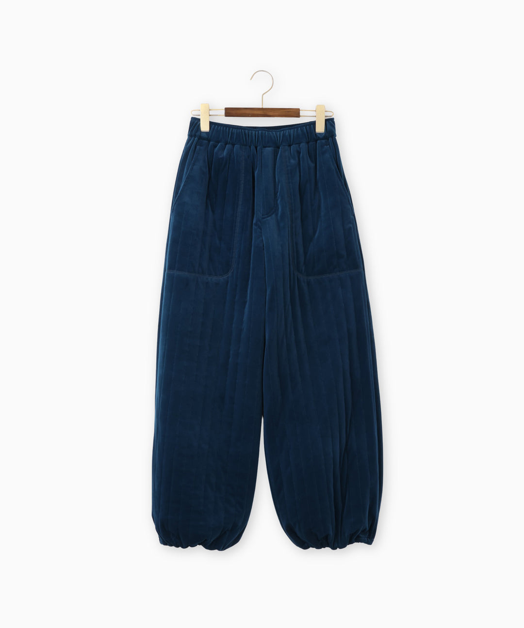キルティングベロアワイドパンツ