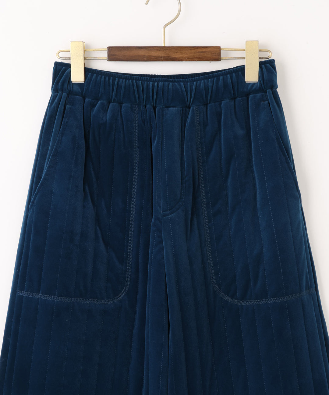 キルティングベロアワイドパンツ