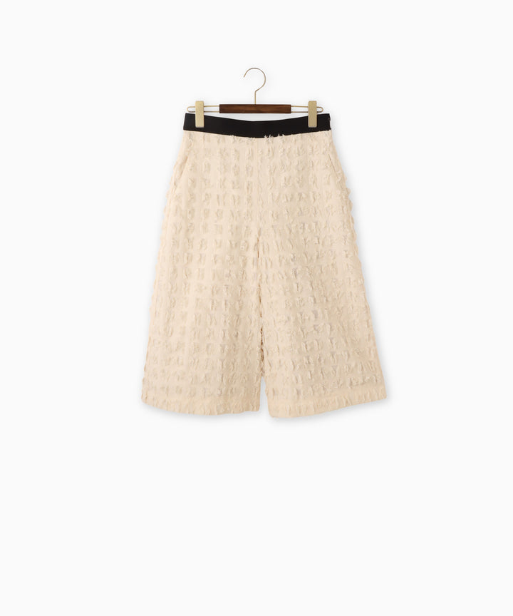 幾何柄カットジャガードパンツ