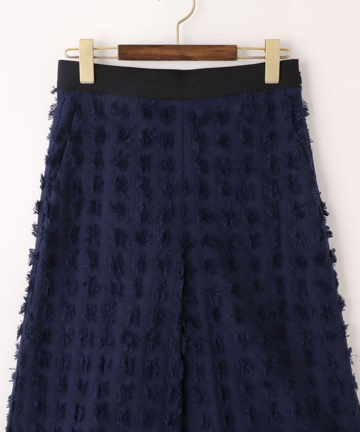 幾何柄カットジャガードパンツ