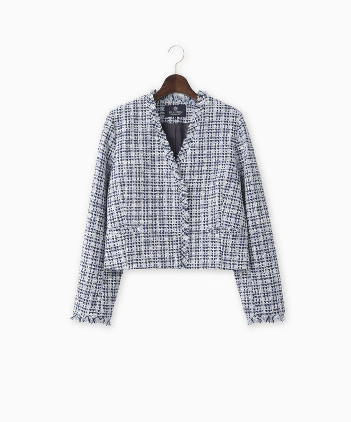 ファンシーツイードノーカラージャケット