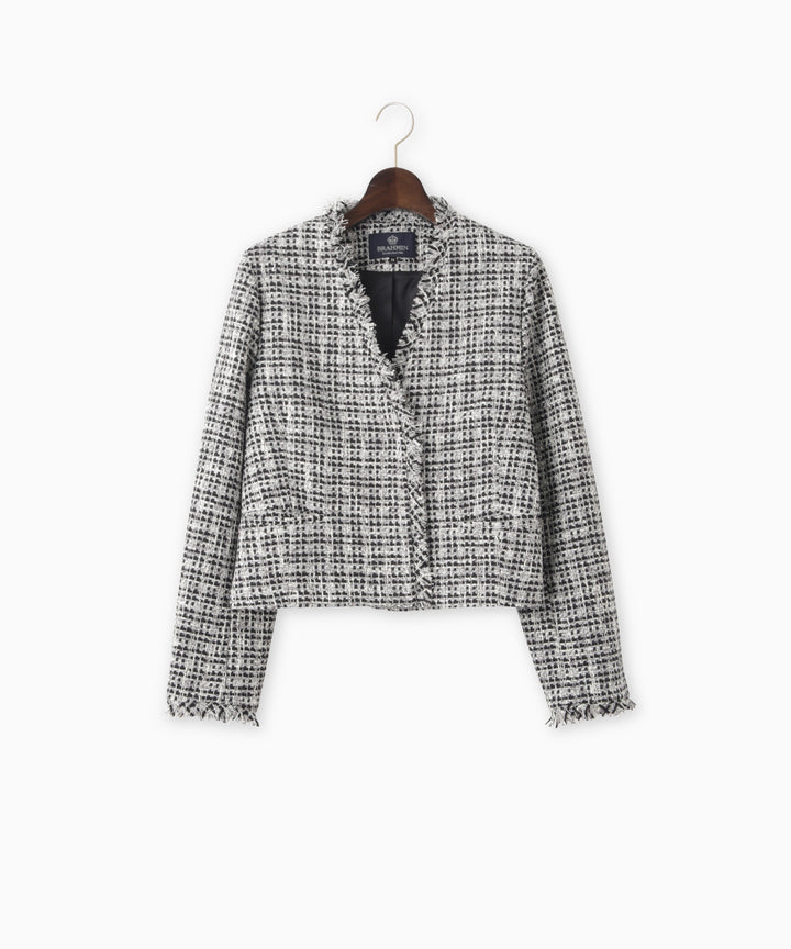 ファンシーツイードノーカラージャケット