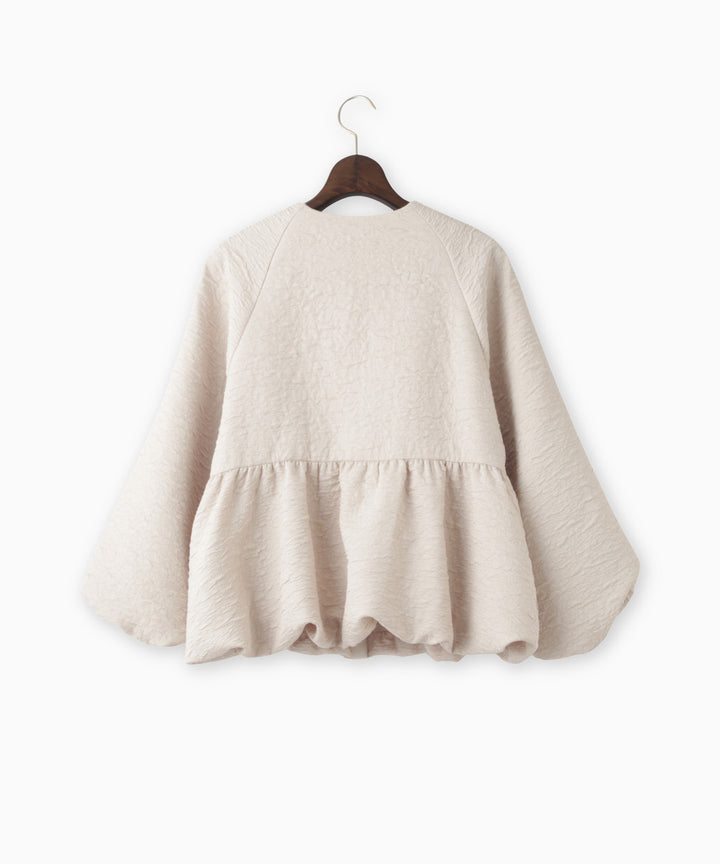 ジャガードノーカラージャケット