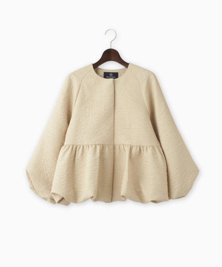 ジャガードノーカラージャケット