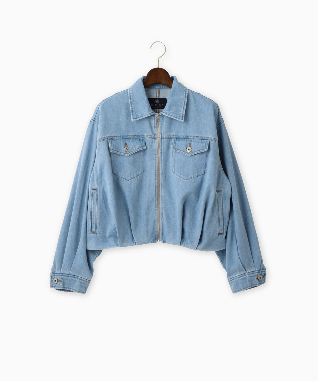 コットンデニムジップアップブルゾン