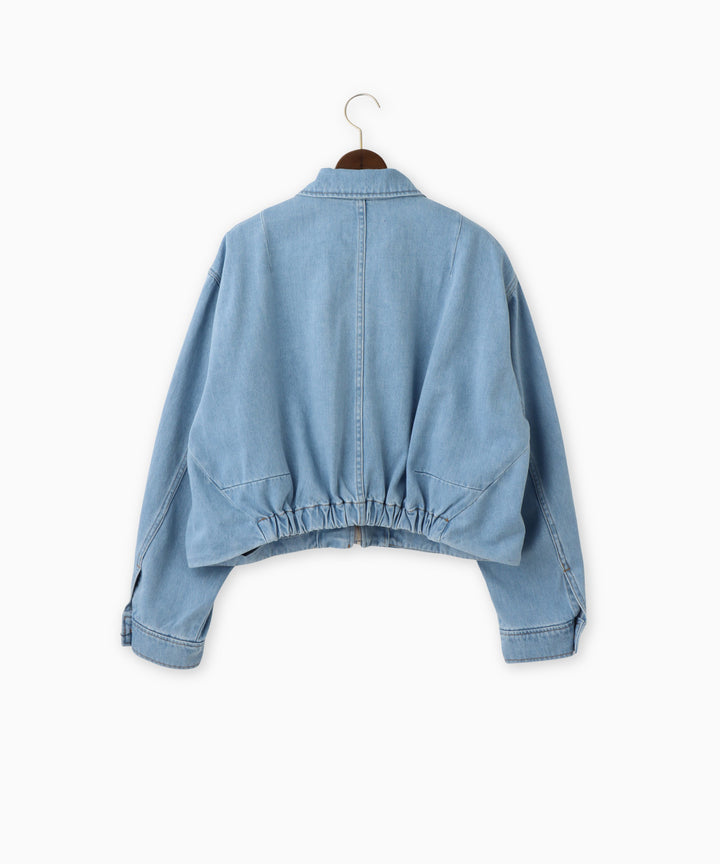 コットンデニムジップアップブルゾン