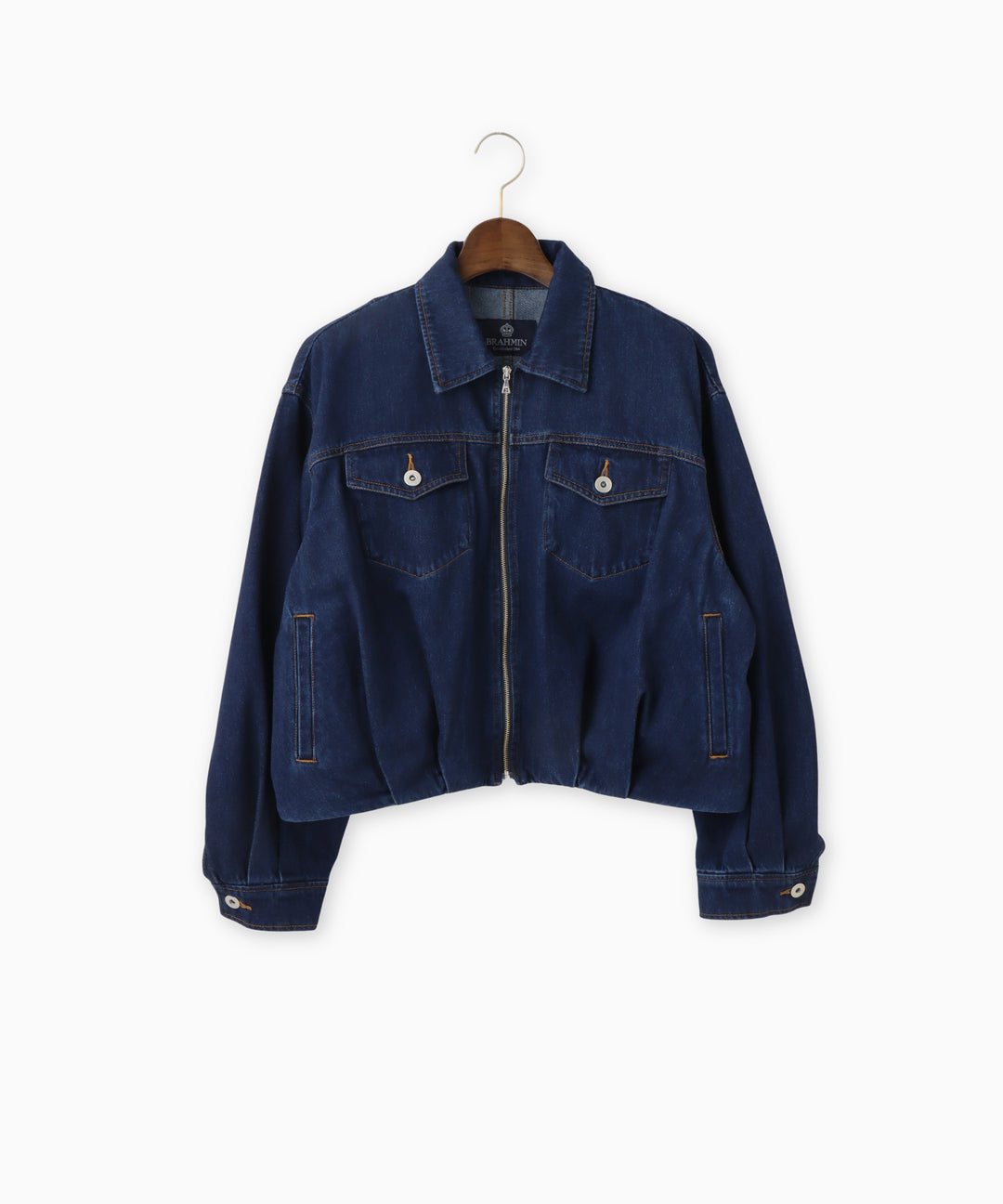 コットンデニムジップアップブルゾン