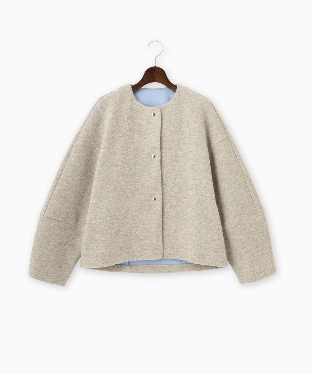 ダブルフェイスノーカラーコート