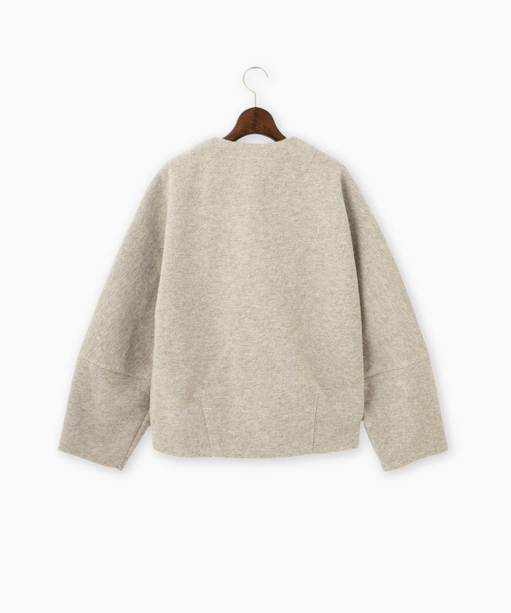 ダブルフェイスノーカラーコート