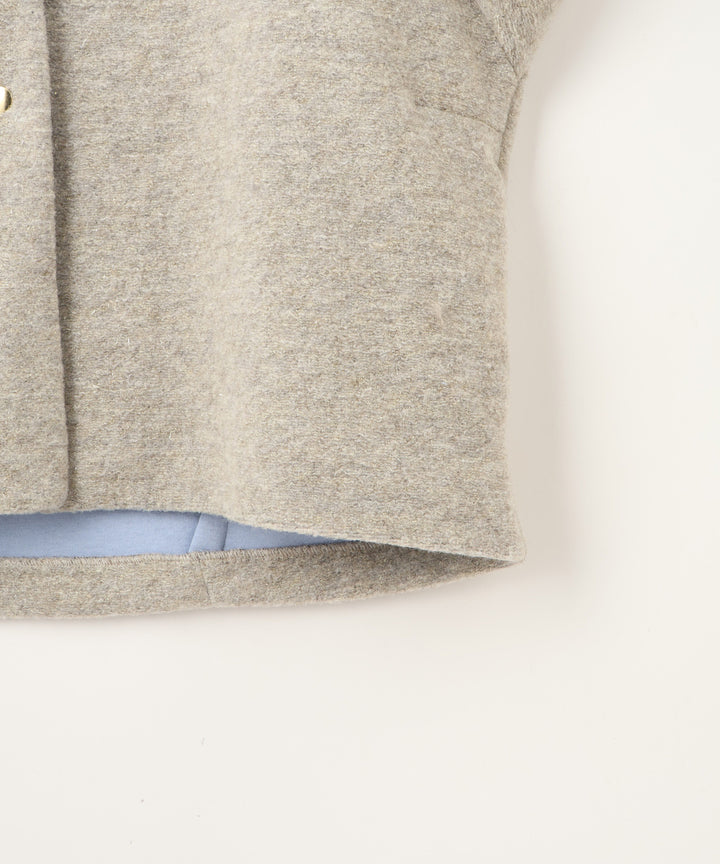 ダブルフェイスノーカラーコート