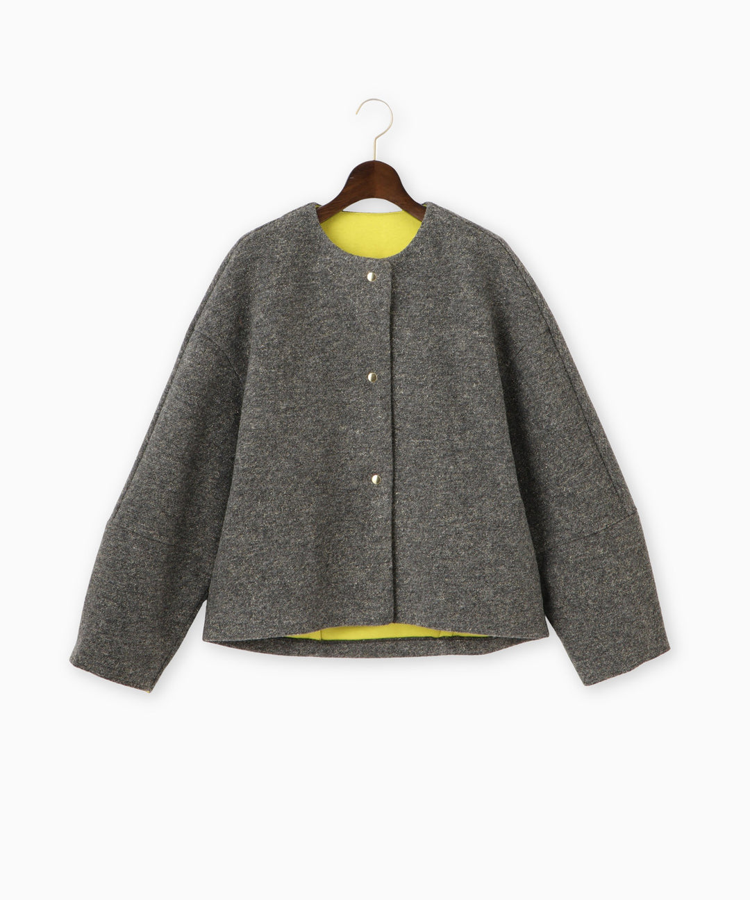 ダブルフェイスノーカラーコート