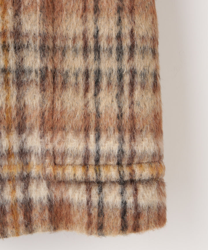 シャギーチェックダッフル