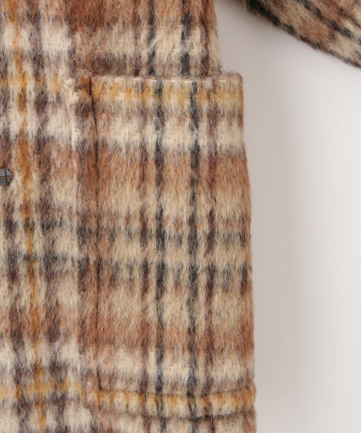 シャギーチェックダッフル