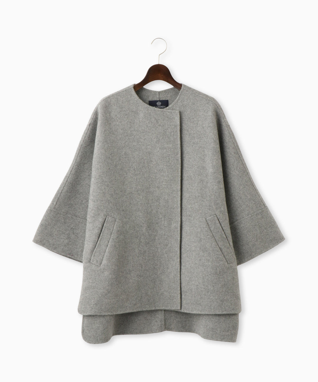 ノーカラーポンチョコート