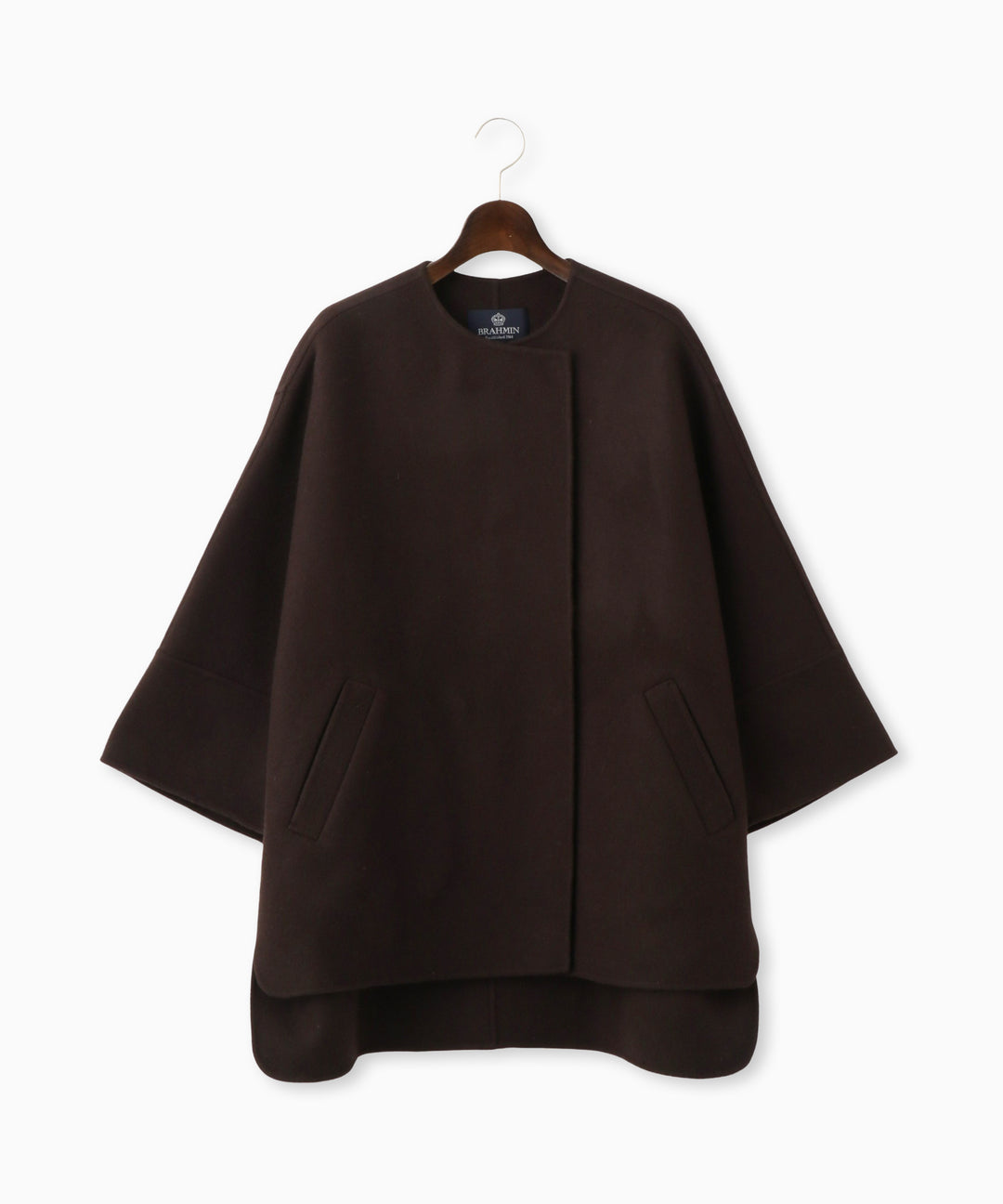ノーカラーポンチョコート