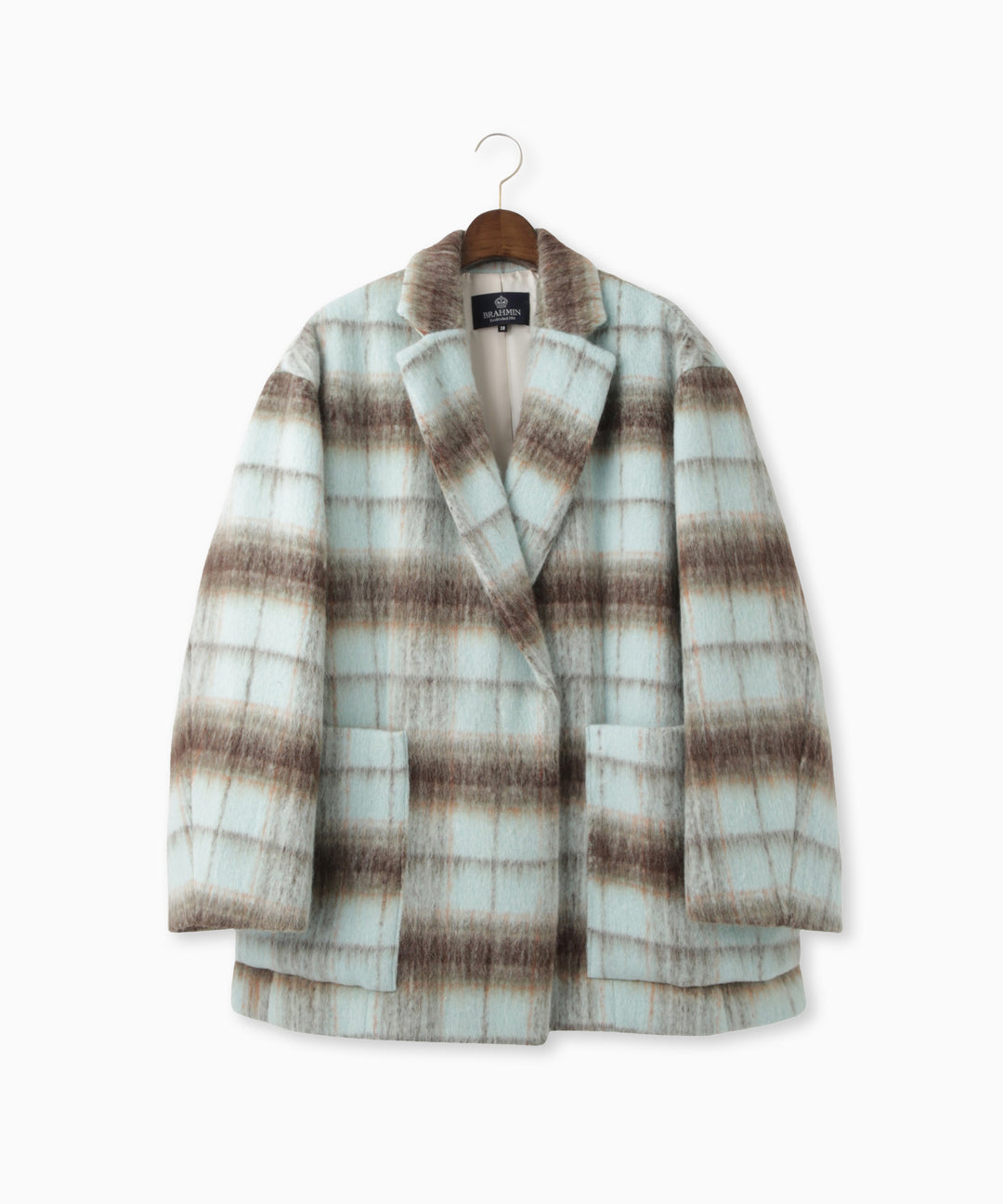 ライトシャギーチェックショートコート