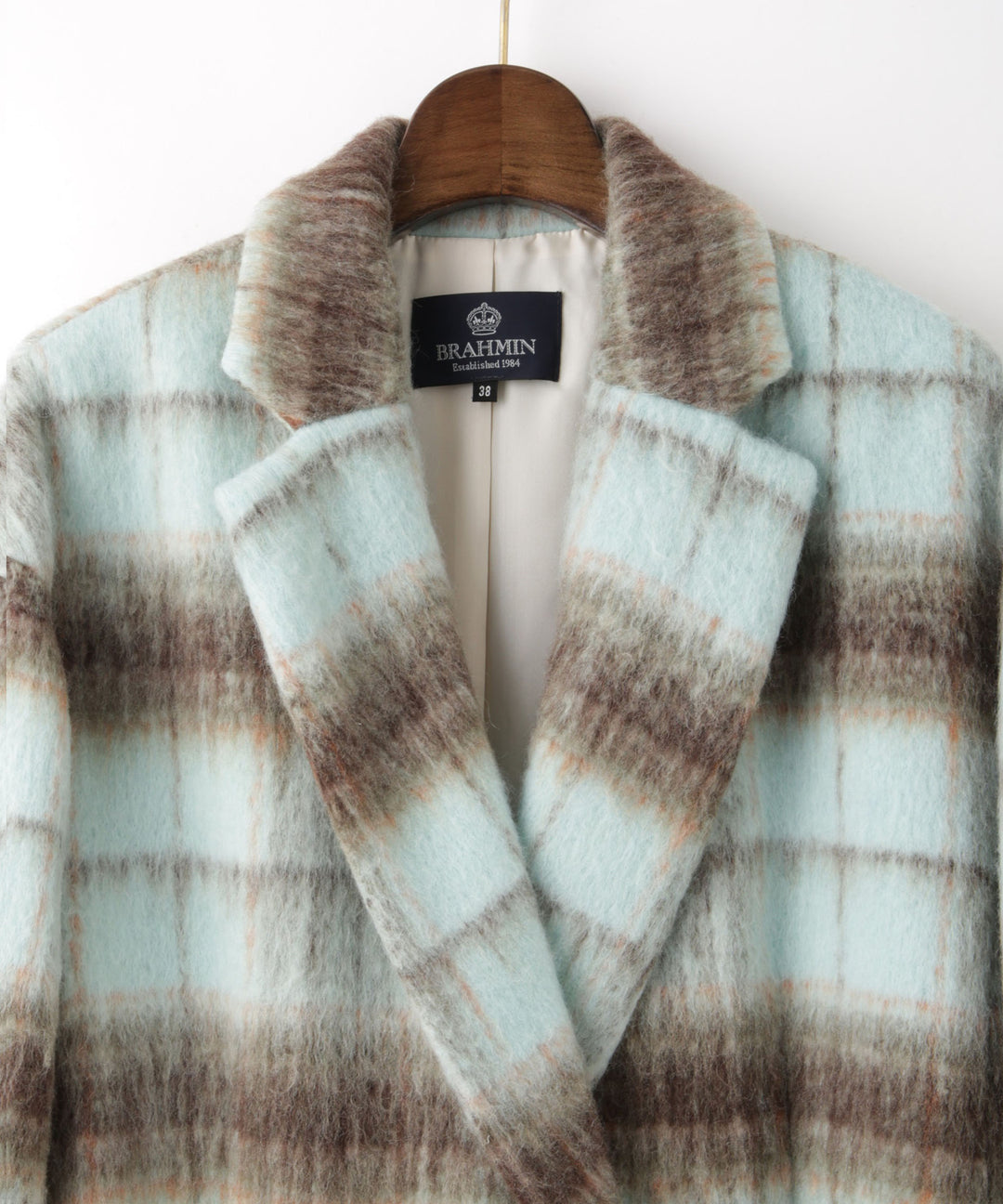 ライトシャギーチェックショートコート