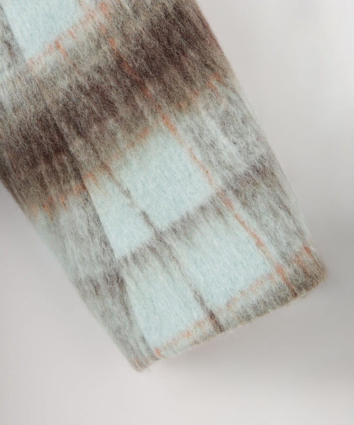 ライトシャギーチェックショートコート