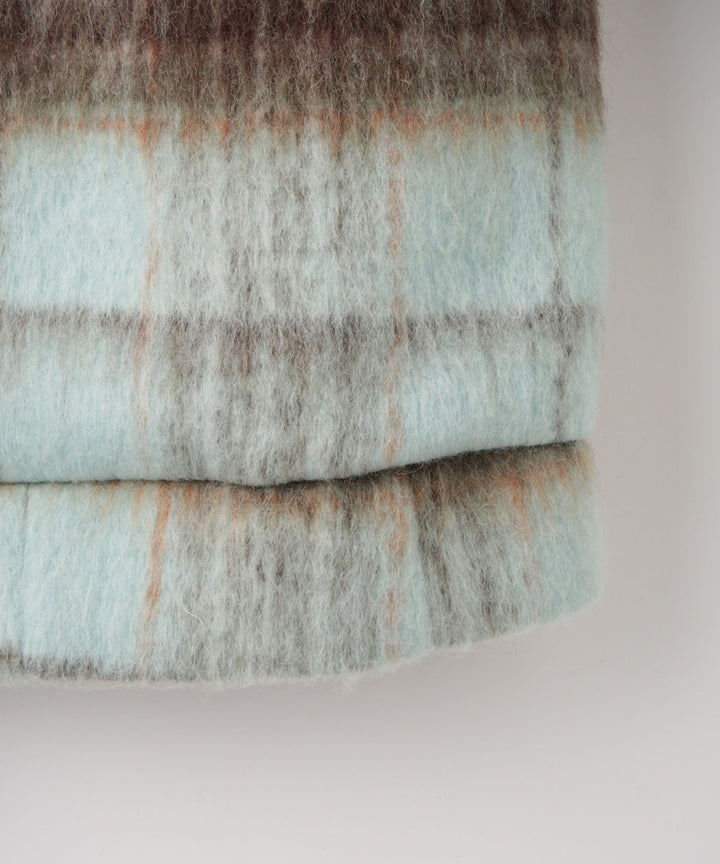 ライトシャギーチェックショートコート