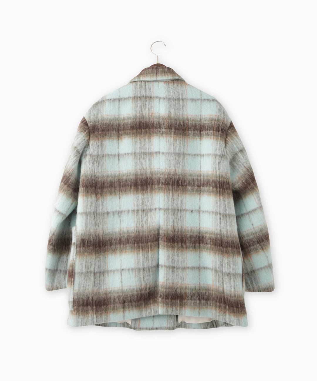 ライトシャギーチェックショートコート