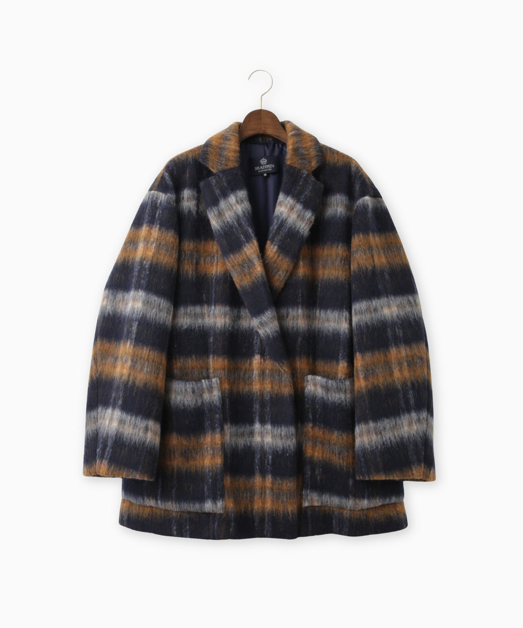 ライトシャギーチェックショートコート