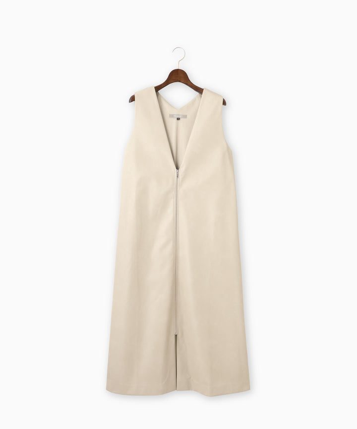 Vネックレザージャンスカ