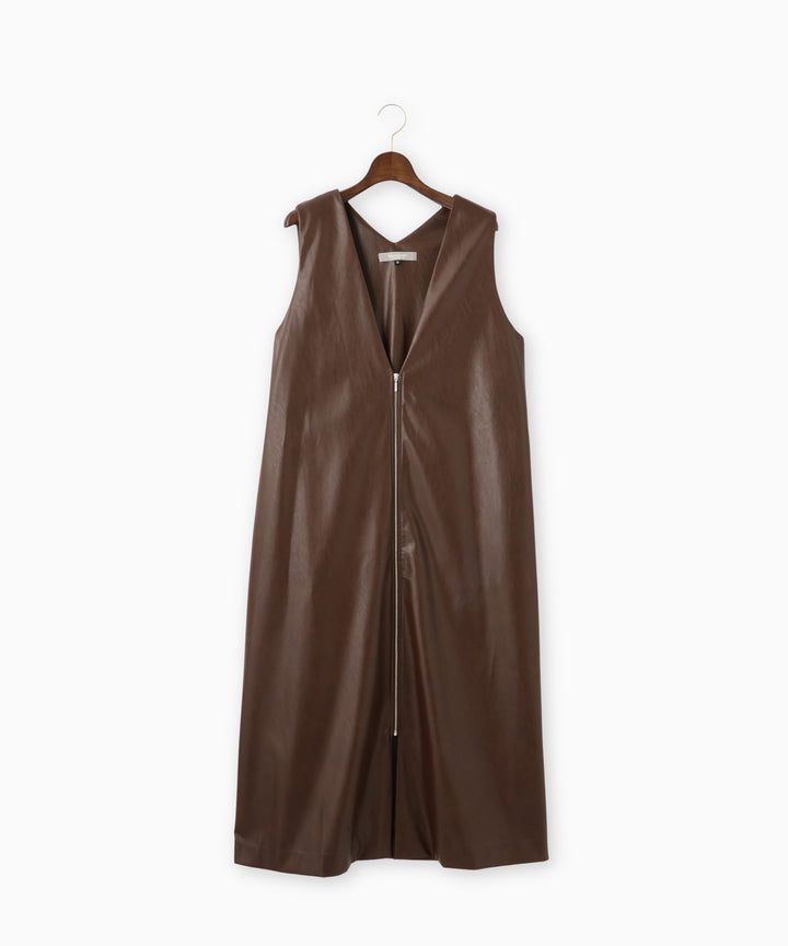 Vネックレザージャンスカ