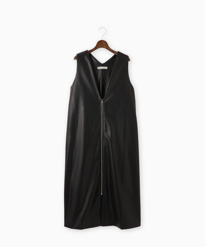 Vネックレザージャンスカ