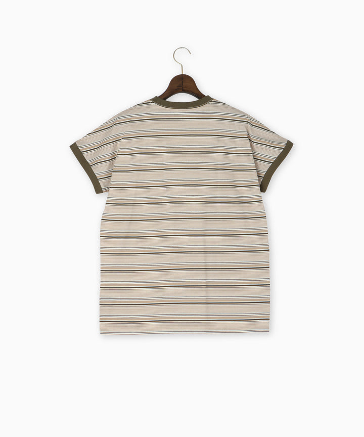 シルケットラメボーダーTシャツ