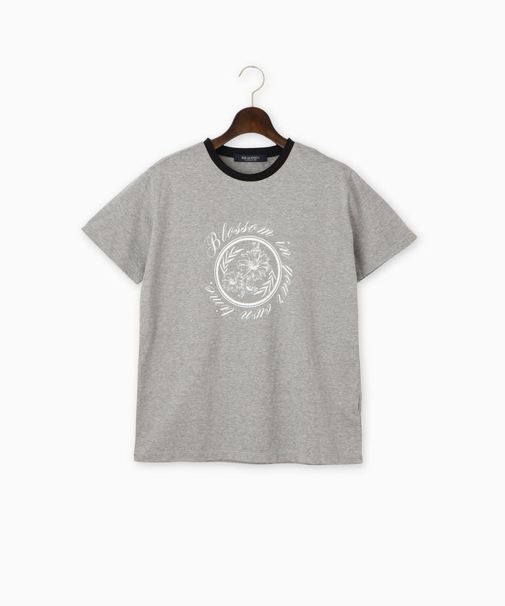フラワーモチーフカレッジロゴTシャツ