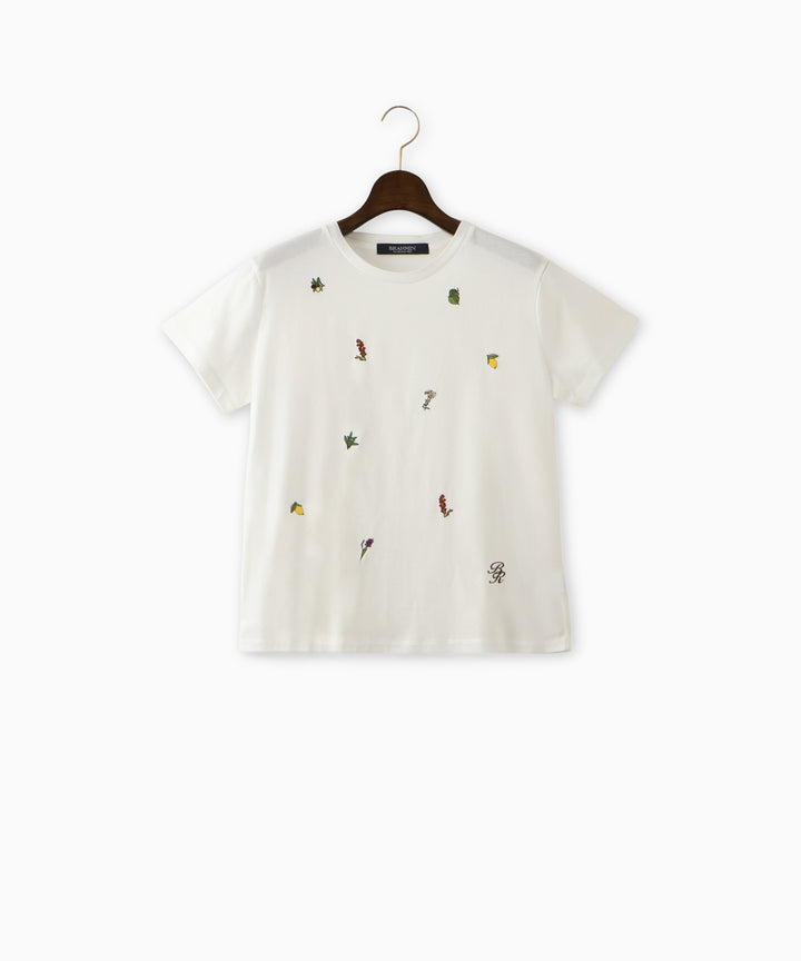 モチーフ刺繍Tシャツ