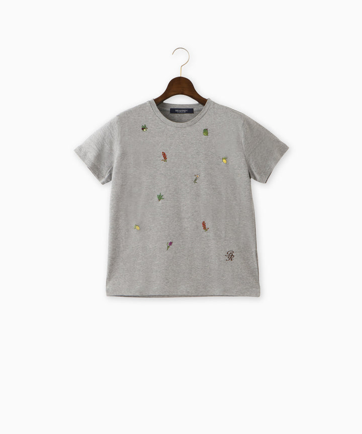 モチーフ刺繍Tシャツ