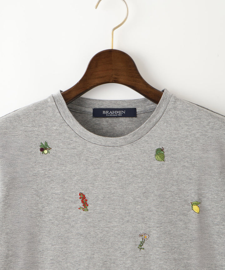 モチーフ刺繍Tシャツ