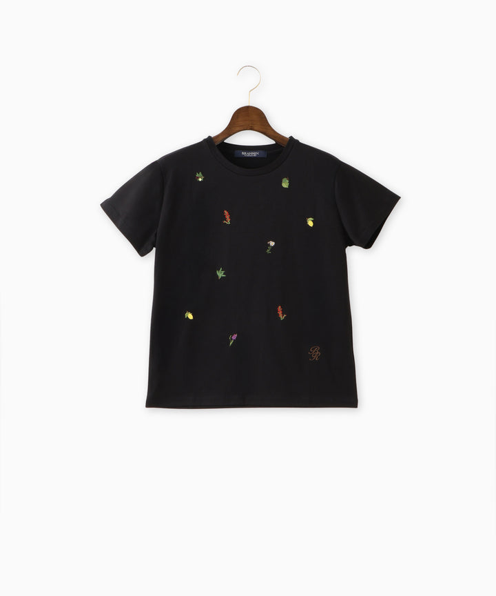 モチーフ刺繍Tシャツ