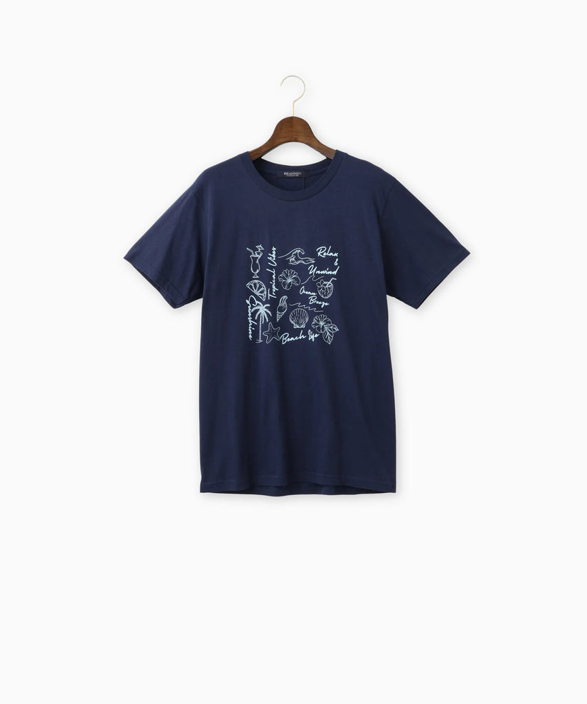 SAINT LAURENT PARIS イラストプリント Tシャツ tシャツ 「ICONIQ」YSLプリント ショートスリーブ TEE メンズ