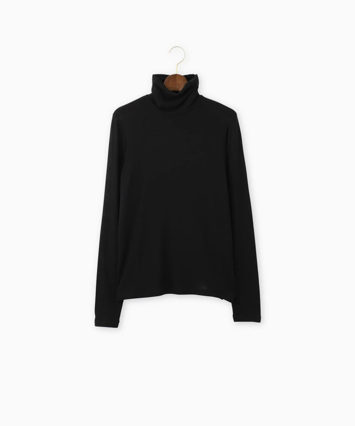 カシミアシルクシアージャージタートルネックトップス