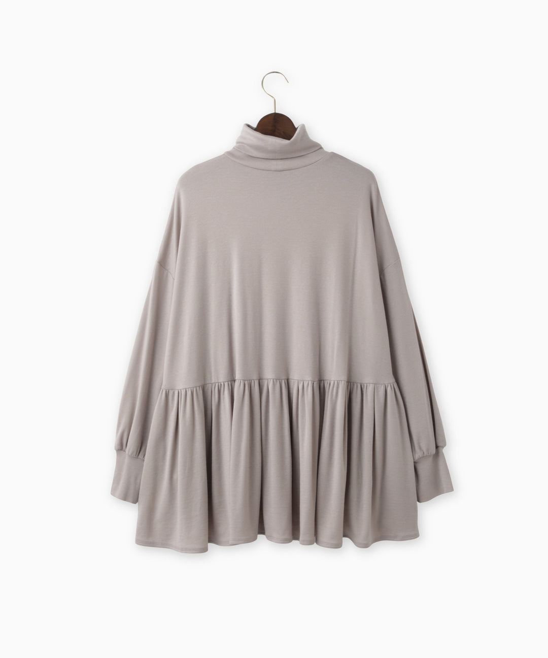 ハーフミラノリブギャザーフレアプルオーバー