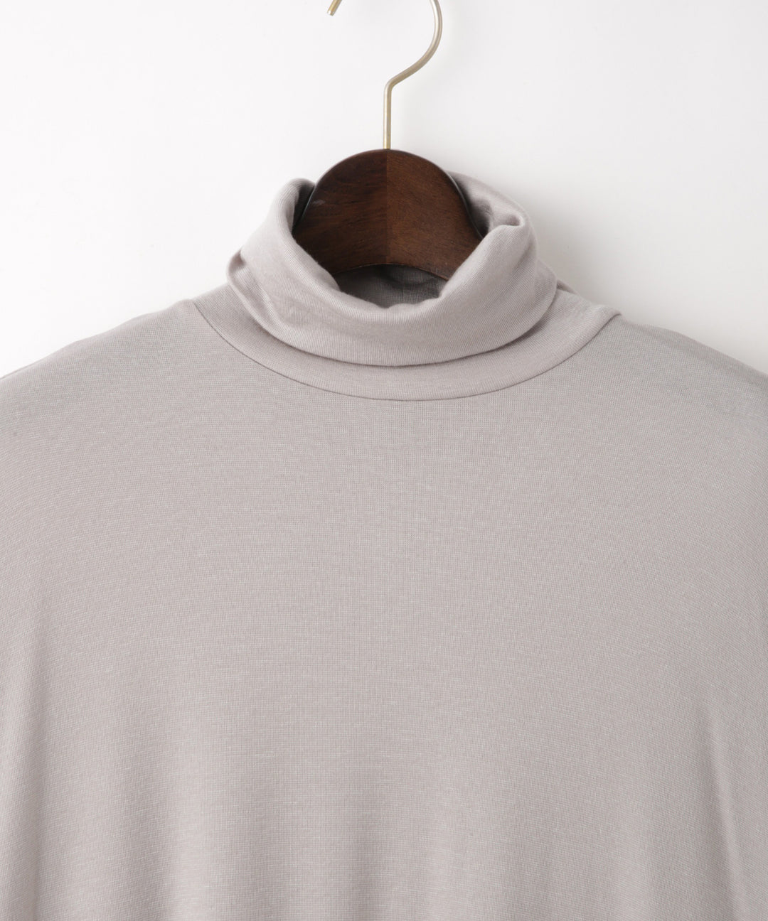 ハーフミラノリブギャザーフレアプルオーバー