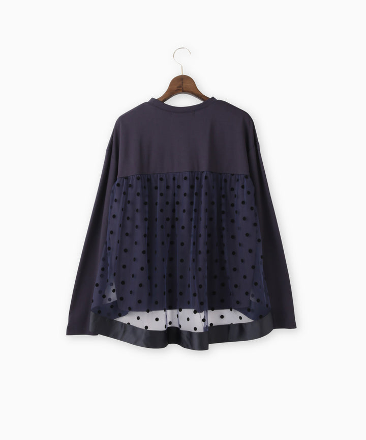 ドットチュールレイヤードカットソー