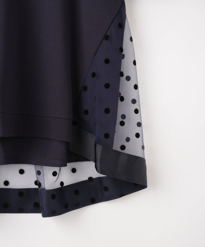 ドットチュールレイヤードカットソー