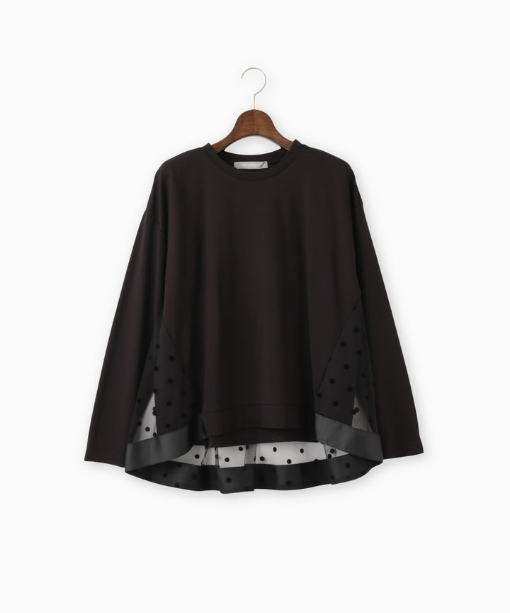 ドットチュールレイヤードカットソー